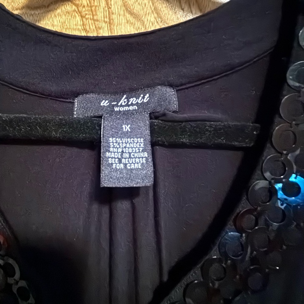 Black Tunic with Sequin Detail - Picture 2 of 4